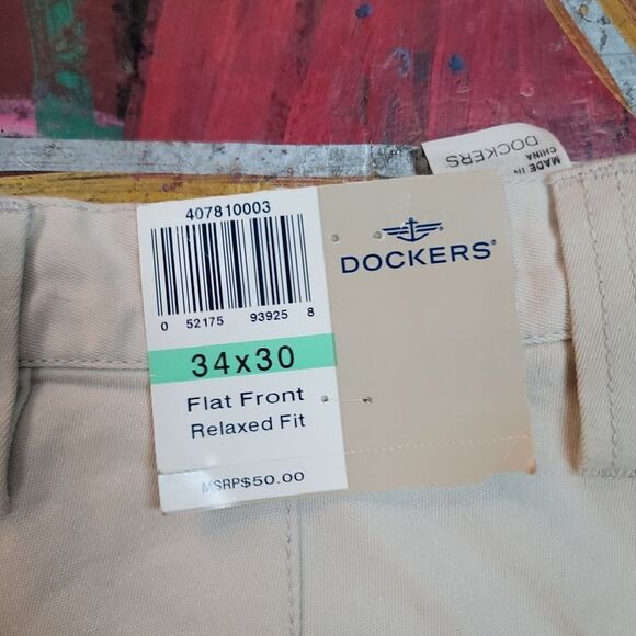 Dockers Khakie Flat Front Cargo Pants, men's 34x30, new with tags, 100% cotton - Picture 11 of 12